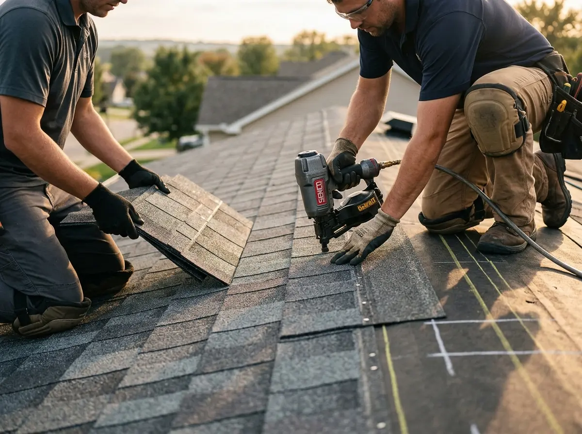 Professional roofer working on a residential roof in Sans Souci